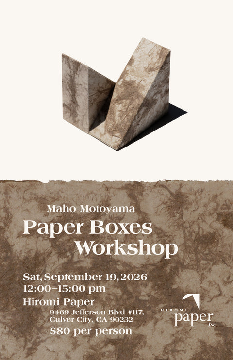Paper Boxes Workshop with Maho Motoyama uses handmade Mexican and Japanese paper for crafts. Version 1