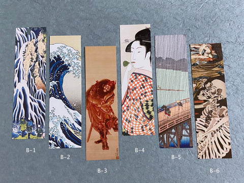 Ukiyoe Bookmark features a woodblock inspired print design made in Japan by UNSODO. Version 1