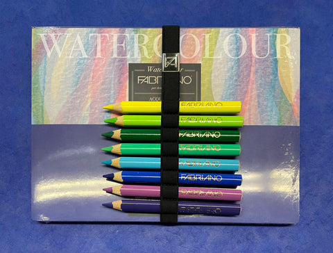 Fabriano Watercolor Pad & Pencil Set decorative craft paper showing detailed design texture and product finish