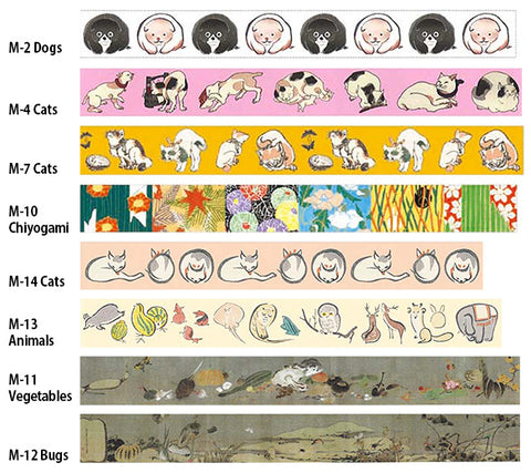 Ukiyoe Washi Tape M-3 Cats Hiroshige is made in Kyoto, Japan and part of our Japanese stationery supplies. Version 2
