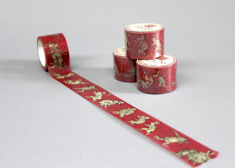 Ukiyoe Washi Tape: M-9 Rabbits & Frogs (Hokusai)
