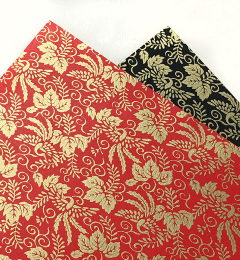 Phoenix (Red and Black on Gold) Origami